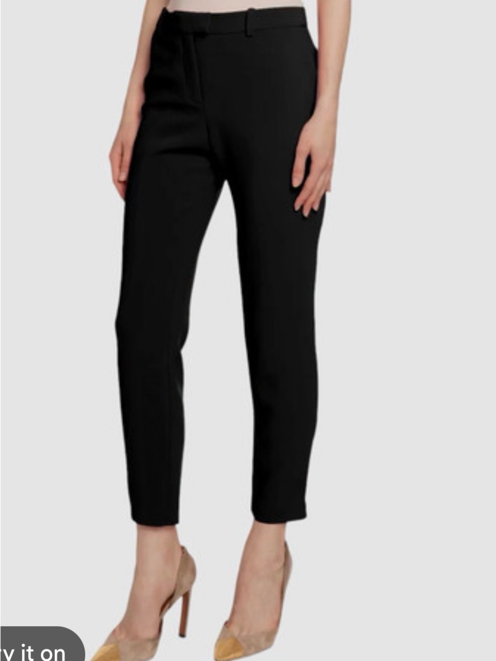 Altuzarra Vintage Black Tailored Cropped Suiting Trousers with Ankle Zip